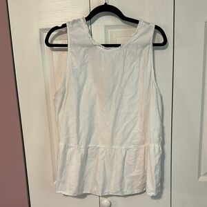 LOFT White Sleeveless PeplumTop